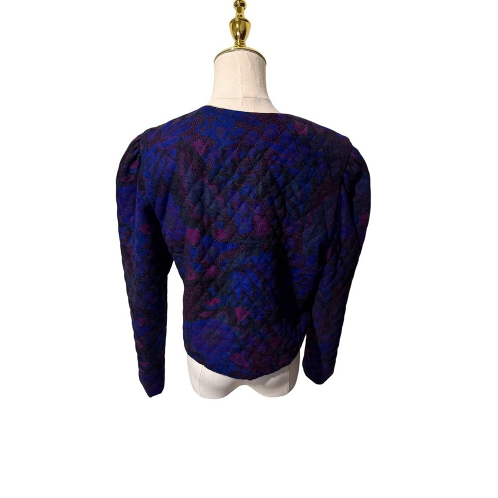 Vintage Starfire Cropped Brocade Jacket Siz 10 Jewel Tone 80s Statement Blazer - Picture 3 of 8